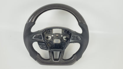 FOR 2015-2018 FORD FOCUS MK3 CARBON FIBER & LEATHER STEERING WHEEL