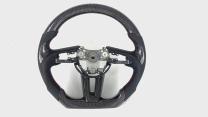 FOR 2019-2023 MAZDA3 CARBON FIBER & LEATHER STEERING WHEEL