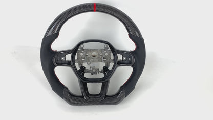 FOR 2022-2024 HONDA CIVIC CARBON FIBER & LEATHER STEERING WHEEL