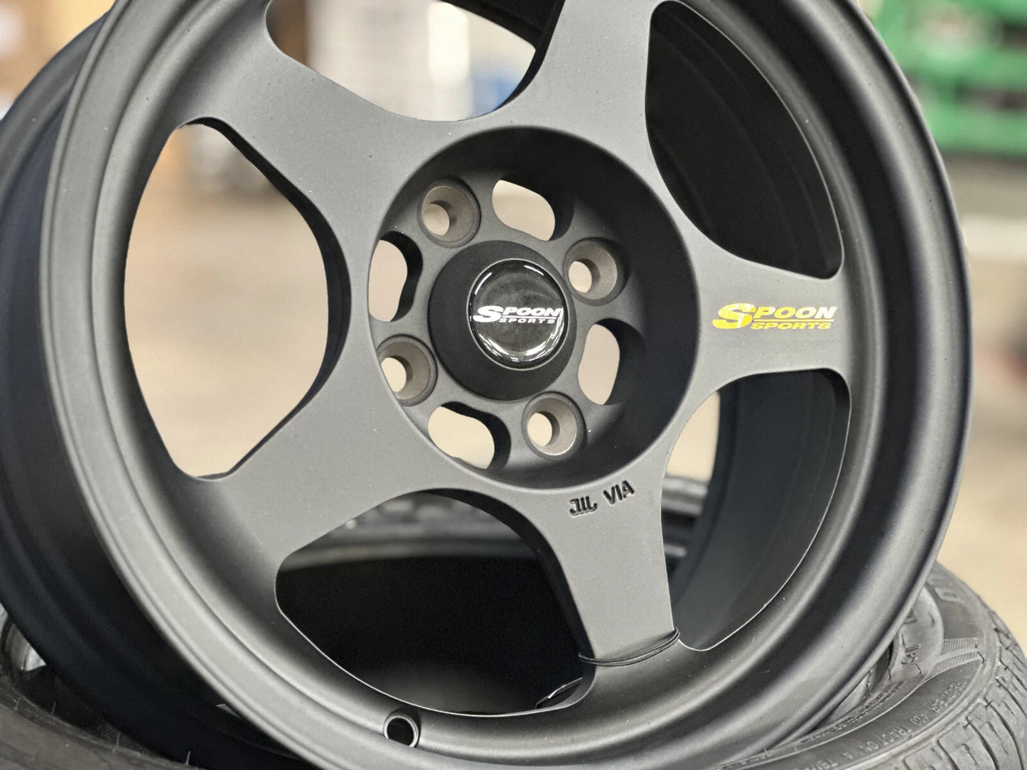 15"x7" SMST SPOON BLACK Wheels (4x100) Fits HONDA TOYOTA KIA MAZDA