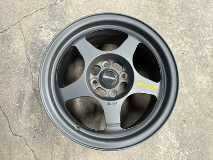 15"x7" SMST SPOON BLACK Wheels (4x100) Fits HONDA TOYOTA KIA MAZDA