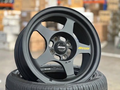 15"x7" SMST SPOON BLACK Wheels (4x100) Fits HONDA TOYOTA KIA MAZDA