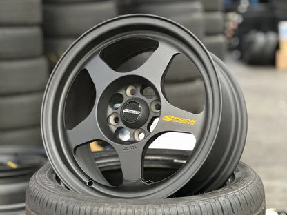 15"x7" SMST SPOON BLACK Wheels (4x100) Fits HONDA TOYOTA KIA MAZDA