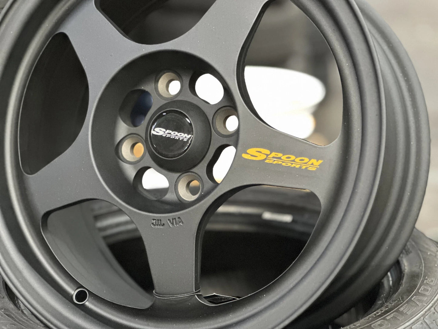 15"x7" SMST SPOON BLACK Wheels (4x100) Fits HONDA TOYOTA KIA MAZDA
