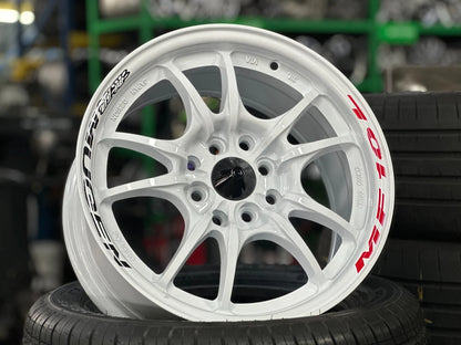 15"x7"+38 Mugen MF10 Design White Wheels (4x100/114.3) Fits Honda