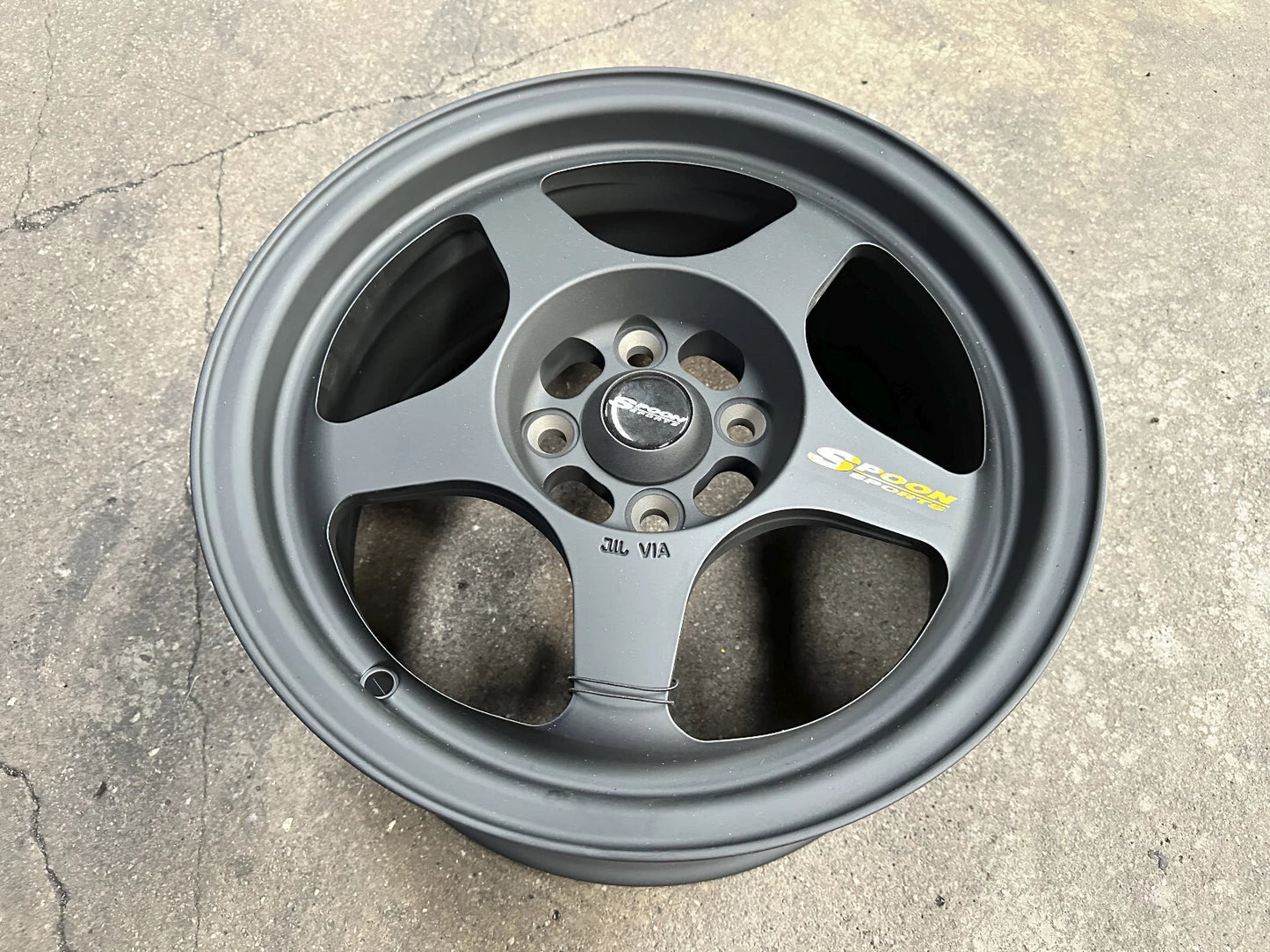 15"x7" SMST SPOON BLACK Wheels (4x100) Fits HONDA TOYOTA KIA MAZDA