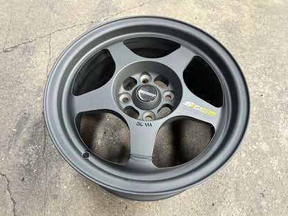 15"x7" SMST SPOON BLACK Wheels (4x100) Fits HONDA TOYOTA KIA MAZDA