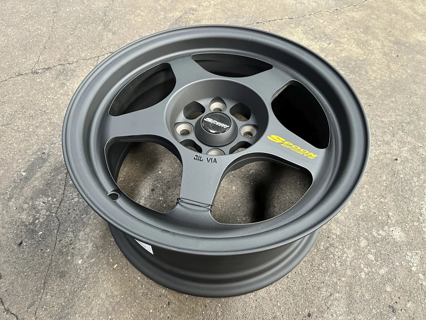 15"x7" SMST SPOON BLACK Wheels (4x100) Fits HONDA TOYOTA KIA MAZDA