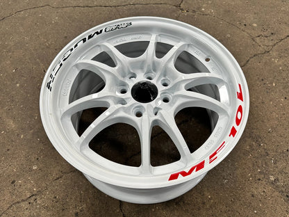 15"x7"+38 Mugen MF10 Design White Wheels (4x100/114.3) Fits Honda