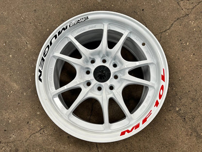 15"x7"+38 Mugen MF10 Design White Wheels (4x100/114.3) Fits Honda