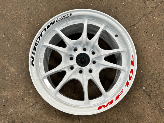 15"x7"+38 Mugen MF10 Design White Wheels (4x100/114.3) Fits Honda